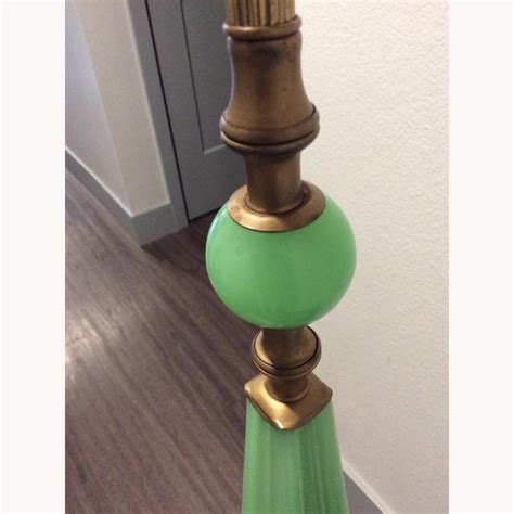 Antique Art Deco Jadeite Cast Iron Floor Lamp - AptDeco