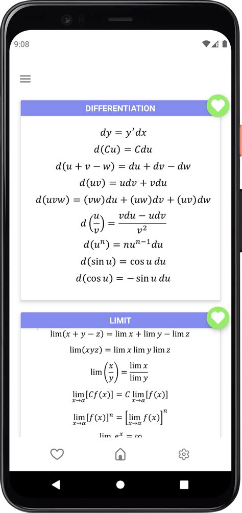 Math Formulas App 的图像结果