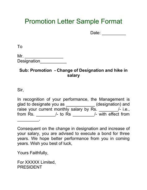 Image result for Promotion Letter Sample