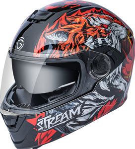 GLIDERS Stream D5 ISI Certified Full Face Graphic Helmet with Clear ...