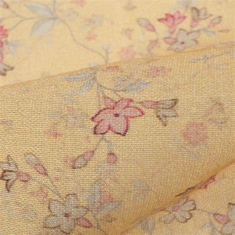 Mellow Yellow And Blush Pink Floral Pattern Digital Print Viscose Chan ...