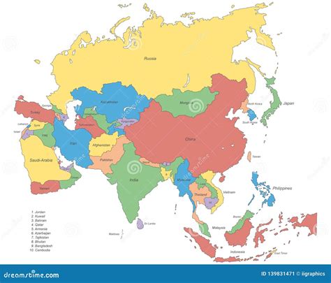 Political Map Of Asia Countries
