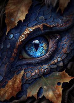 'Fantasy dragon blue eye' Poster, picture, metal print, paint by 21 MXM | Displate