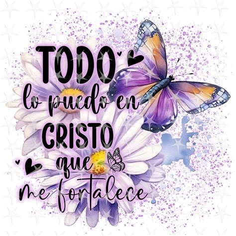 Spanish Bible Verse Sublimation Design: Butterfly Floral (digital ...