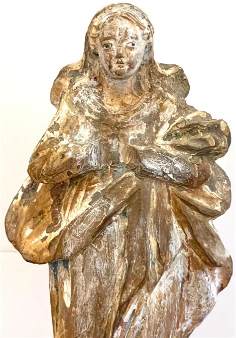 19th Century Spanish Colonial Santos Wall Hanging Shrine of the Virgin ...