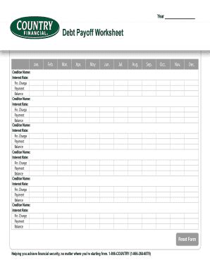 Debt Payoff Worksheet - Blank Fillable Template | Fill Out, Print ...