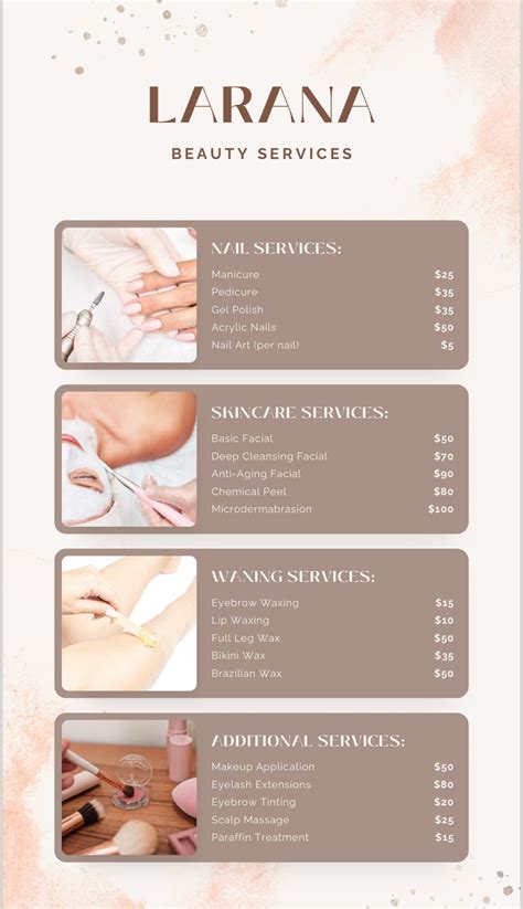 Beauty salon price list template – Artofit
