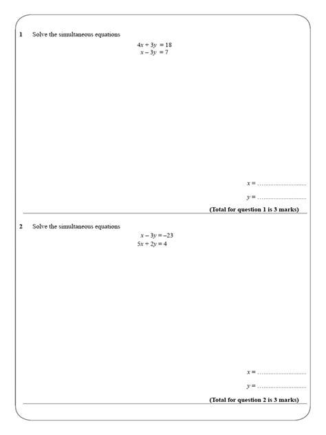 Image result for Simultaneous Equations Revision