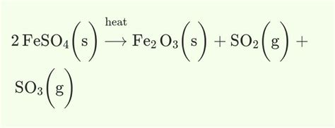 Decomposition of FeSO4(aq) - Brainly.in