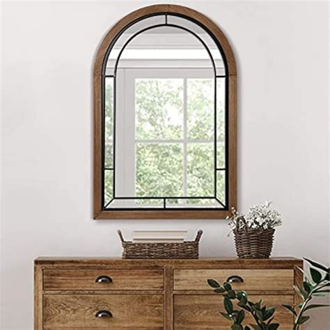 Blue page Rustic Farmhouse Arch Mirror with Wooden Frame for India | Ubuy