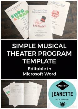 Theater Program Template 的图像结果