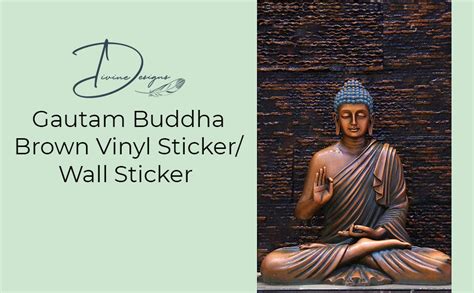 DivineDesigns Vinyl Gautam Buddha Brown Wall Reusable Self-Adhesive ...