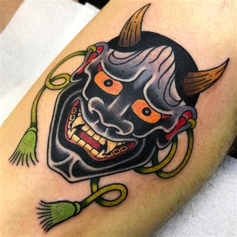 oni mask tattoo traditional - Krishna Keene