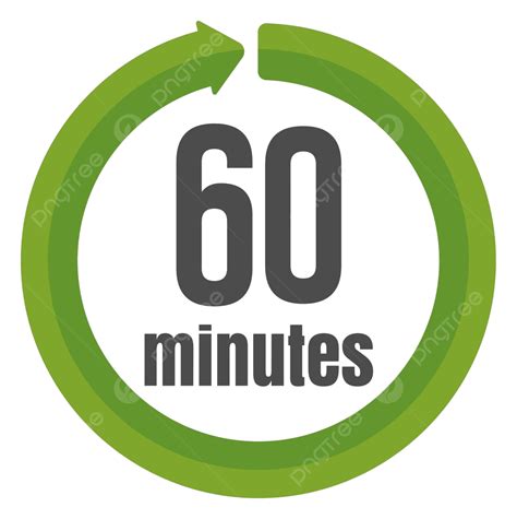 Icon Of A Clock And Timer Showing Passage Of Time For 60 Minutes Vector ...