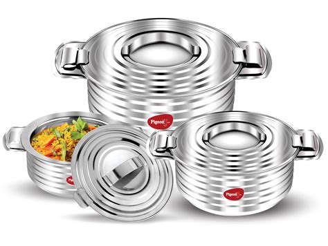 Buy Pigeon HotPot Insulated Stainless Steel Casserole 1,1.5,2.5 litres ...