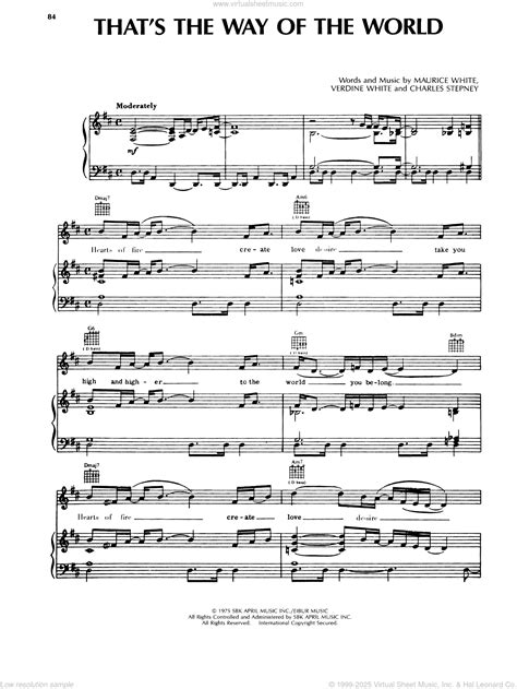 That's The Way Of The World sheet music for voice, piano or guitar