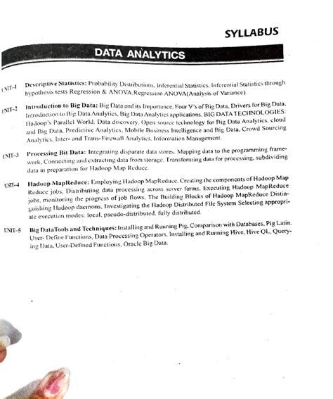 DA 💫 - Data Analytics - SYLLABUS DATA ANALYTICS Descriptive Statistics ...