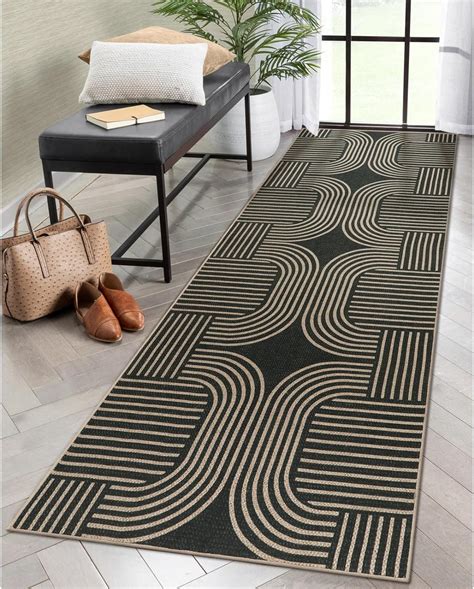 Amazon.com: Lahome Modern Geometric Black Runner Rug, 2x8 Indoor ...