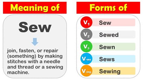 Sew Past Tense, V1 V2 V3 V4 V5 Form Of Sew, Past Participle Of Sew and ...