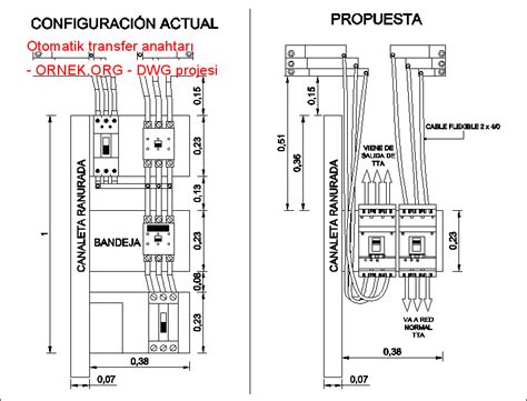 Otomatik transfer anahtarı dwg projesi - Autocad Projeler