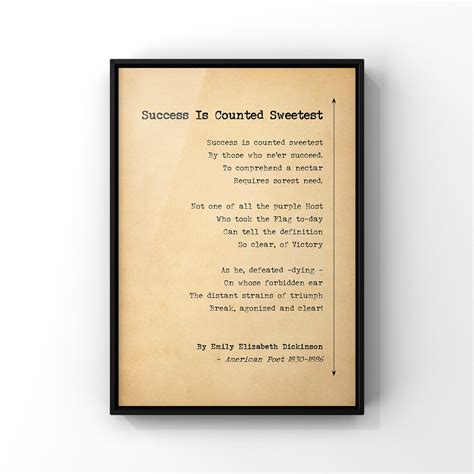 Success is Counted Sweetest Poem Print Emily Dickinson Poster - Etsy