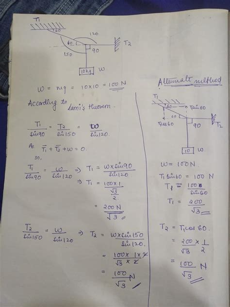 Find the tension in the strings AC and BC shown in figure - Brainly.in
