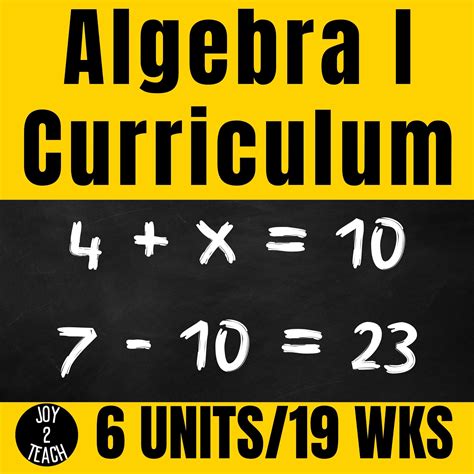 Algebra 1 Curriculum Special Education 6 Units Joy2Teach - Joy2Teach