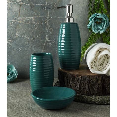 Buy The Decor Mart Ceramic Green Ribbed Bath Accessory Online