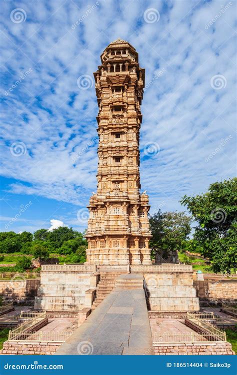 Vijay Stambha Tower, Chittor Fort, Chittorgarh Stock Photo - Image of ...