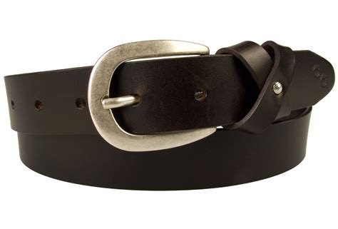 Womens Dark Brown Leather Belt With Decorative Belt Loop - Champion Chase