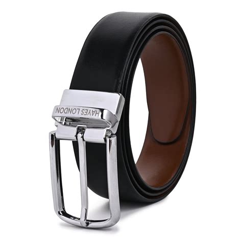 Reversible Black & Brown Italian Leather Belt for Men with Silver ...