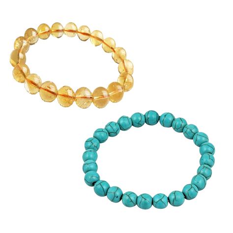 Buy DHYANARSH Firoza/Turquoise Crystal & Citrine Bracelet for Reiki ...