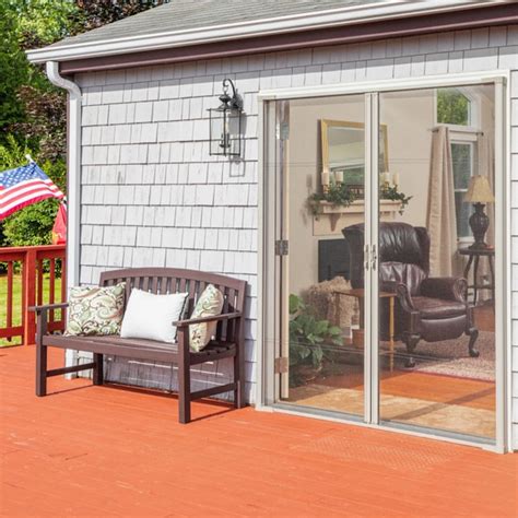 LARSON Brisa Bi-parting Retractable Screen door 72-in x 96-in White ...