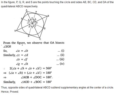 Prove that opposite sides of a quadrilateral circumscribing a circle ...