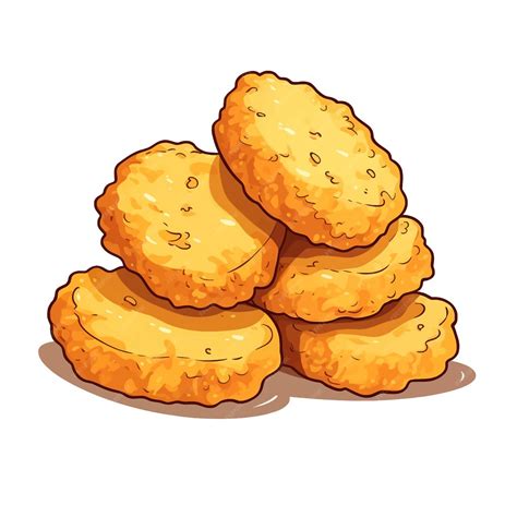 Premium Vector | Chicken nuggets vector clipart white background