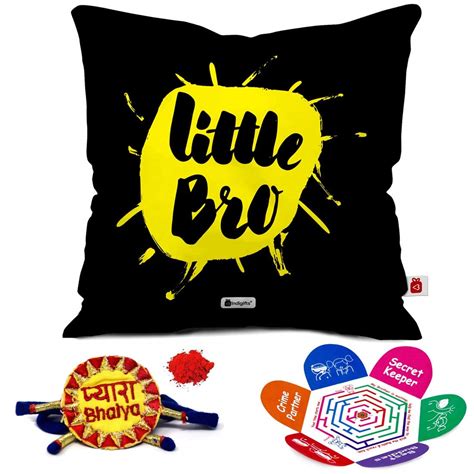 Buy Indigifts Rakhi with Roli, Rakshabandhan Greeting Card and Little ...