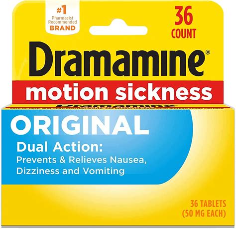 Dramamine Original, Motion Sickness Relief Tablets, Regular Travel Size, 36 Count - Walmart.com