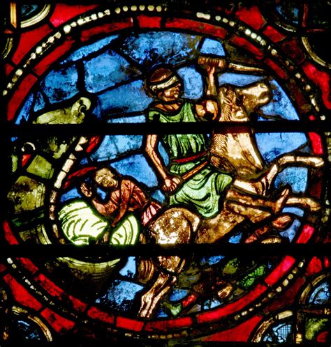 Window depicting Jonah being swallowed by the whale