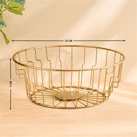 Buy Regal Luxe Aurum Metal Fruit Basket from Home Centre at just INR 799.0