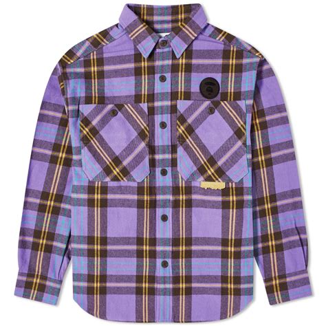 AAPE Check Flannel Shirt Purple (Brown) | END. (AU)