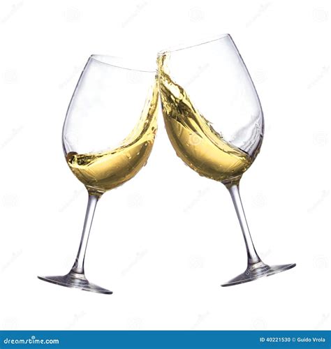 Glasses Of White Wine Making A Toast Stock Photography | CartoonDealer ...