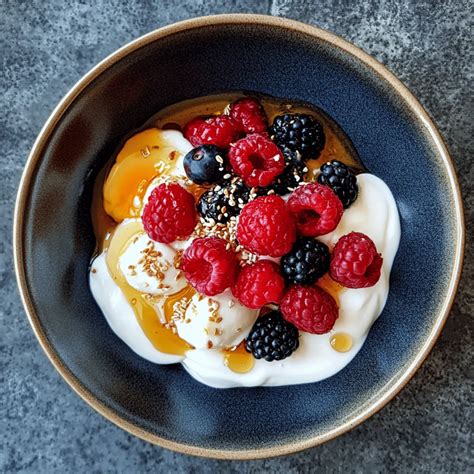 Easy Creamy Greek Yogurt with Honey & Berries