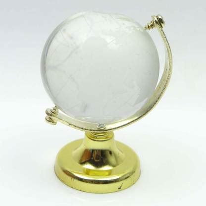SWISS WONDER Metal Vastu/feng Shui Crystal Globe Decorative Showpiece ...