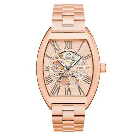Hiyath -Earnshaw Beauchamp Automatic Skeleton Rose Gold Tonneau Dial ...