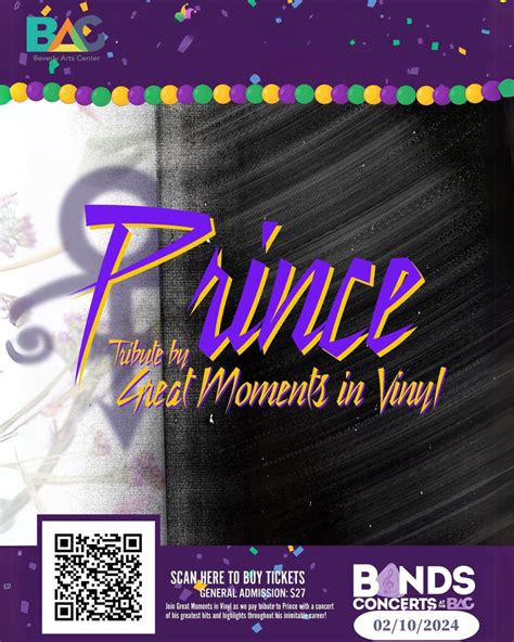 Great Moments in Vinyl – Tribute to Prince — 2024 – Beverly Arts Center