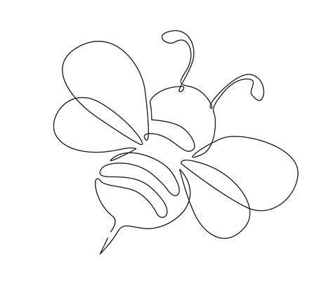 Premium Vector | Continuous one line drawing of fliying bee simple ...