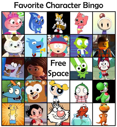Favorite Character Bingo (My Version) by pingguolover on DeviantArt