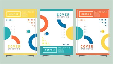 Cover template collection with memphis style design concept | Premium ...