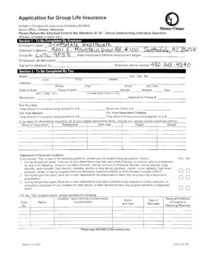 Sample Life Insurance Application Forms 的图像结果