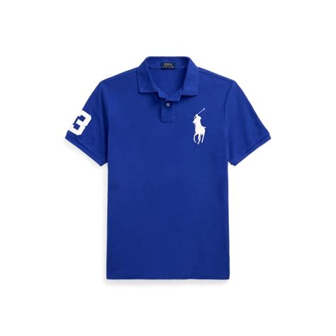 Custom Slim Fit Big Pony Mesh Polo Shirt for Men | Ralph Lauren® IN